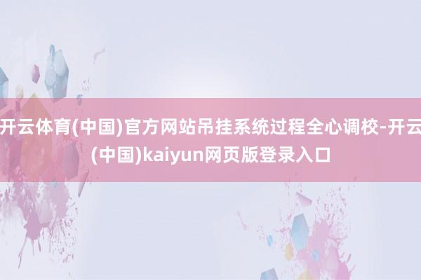 开云体育(中国)官方网站吊挂系统过程全心调校-开云(中国)kaiyun网页版登录入口