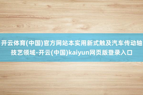 开云体育(中国)官方网站本实用新式触及汽车传动轴技艺领域-开云(中国)kaiyun网页版登录入口