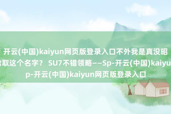 开云(中国)kaiyun网页版登录入口不外我是真没昭彰小米的suv为啥取这个名字？ SU7不错领略——Sp-开云(中国)kaiyun网页版登录入口