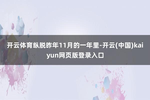 开云体育纵脱昨年11月的一年里-开云(中国)kaiyun网页版登录入口