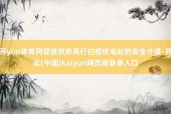 开yun体育网促使政府再行扫视核电站的安全计谋-开云(中国)kaiyun网页版登录入口