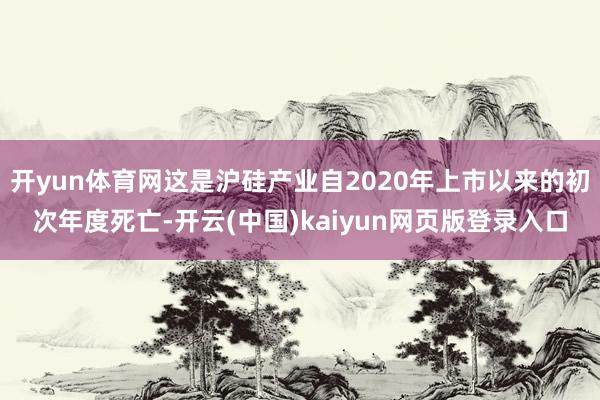 开yun体育网这是沪硅产业自2020年上市以来的初次年度死亡-开云(中国)kaiyun网页版登录入口
