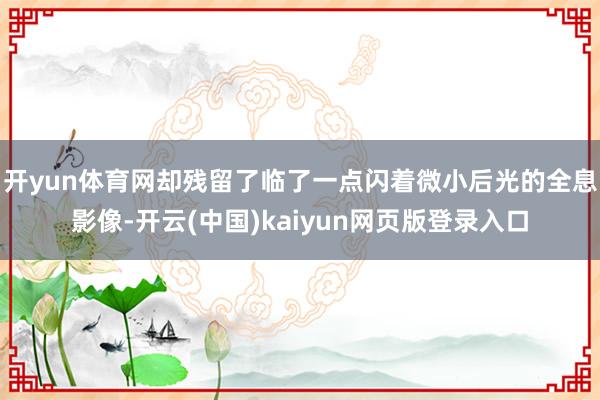 开yun体育网却残留了临了一点闪着微小后光的全息影像-开云(中国)kaiyun网页版登录入口