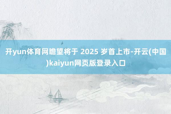 开yun体育网瞻望将于 2025 岁首上市-开云(中国)kaiyun网页版登录入口