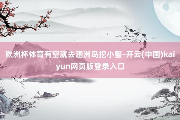 欧洲杯体育有空就去涠洲岛挖小蟹-开云(中国)kaiyun网页版登录入口