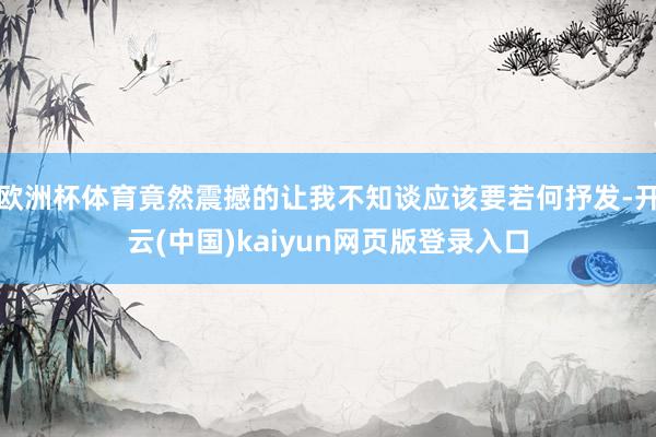 欧洲杯体育竟然震撼的让我不知谈应该要若何抒发-开云(中国)kaiyun网页版登录入口