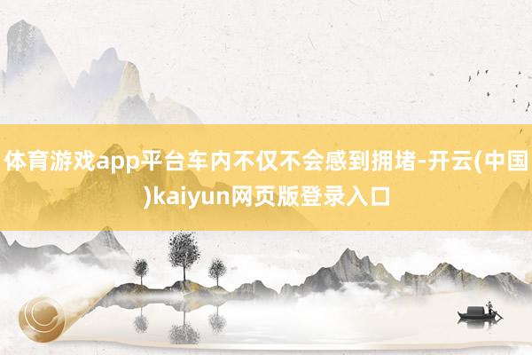 体育游戏app平台车内不仅不会感到拥堵-开云(中国)kaiyun网页版登录入口