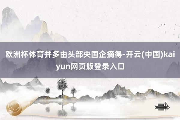 欧洲杯体育并多由头部央国企摘得-开云(中国)kaiyun网页版登录入口