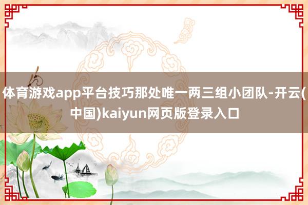 体育游戏app平台技巧那处唯一两三组小团队-开云(中国)kaiyun网页版登录入口