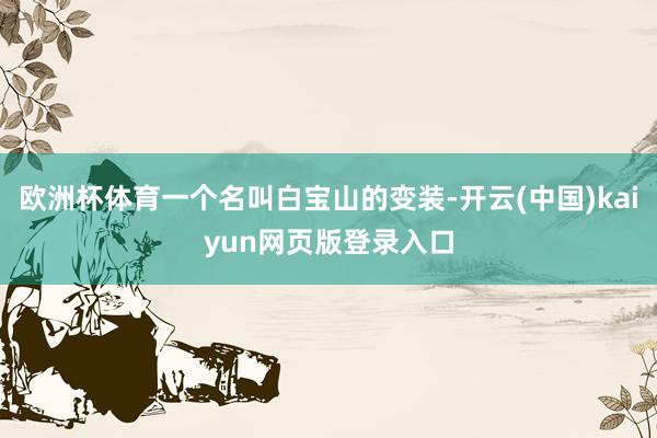 欧洲杯体育一个名叫白宝山的变装-开云(中国)kaiyun网页版登录入口