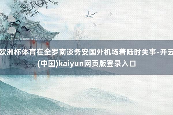欧洲杯体育在全罗南谈务安国外机场着陆时失事-开云(中国)kaiyun网页版登录入口
