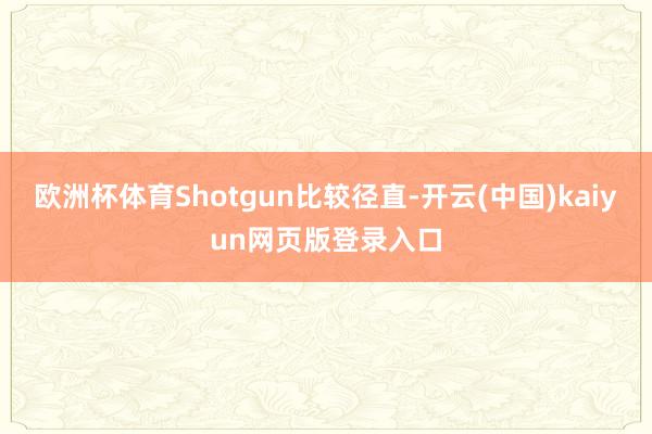 欧洲杯体育Shotgun比较径直-开云(中国)kaiyun网页版登录入口