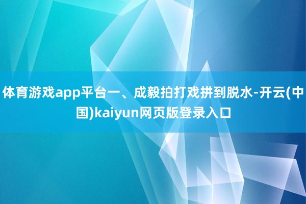 体育游戏app平台一、成毅拍打戏拼到脱水-开云(中国)kaiyun网页版登录入口