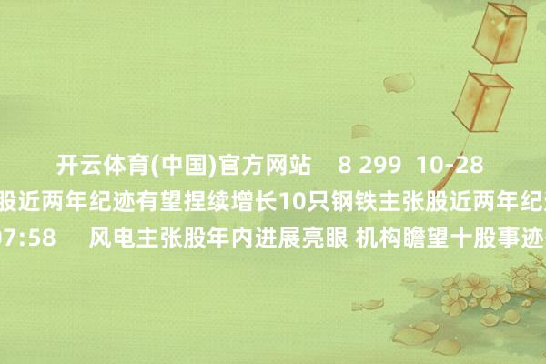 开云体育(中国)官方网站 8 299 10-28 22:14 10只钢铁主张股近两年纪迹有望捏续增长10只钢铁主张股近两年纪迹有望捏续增长 0 10-15 07:58 风电主张股年内进展亮眼 机构瞻望十股事迹有望捏续高增长风电主张股年内进展亮眼 机构瞻望十股事迹有望捏续高增长 17 10-09 07:30 2025年10月票房破10亿2025年10月