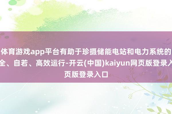 体育游戏app平台有助于珍摄储能电站和电力系统的安全、自若、高效运行-开云(中国)kaiyun网页版登录入口
