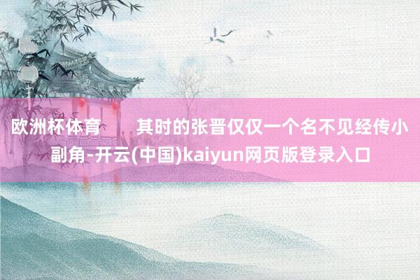 欧洲杯体育       其时的张晋仅仅一个名不见经传小副角-开云(中国)kaiyun网页版登录入口
