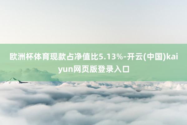 欧洲杯体育现款占净值比5.13%-开云(中国)kaiyun网页版登录入口