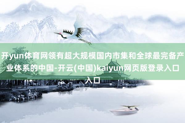 开yun体育网领有超大规模国内市集和全球最完备产业体系的中国-开云(中国)kaiyun网页版登录入口