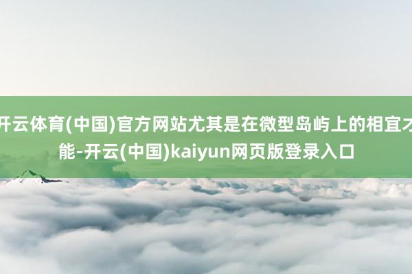 开云体育(中国)官方网站尤其是在微型岛屿上的相宜才能-开云(中国)kaiyun网页版登录入口