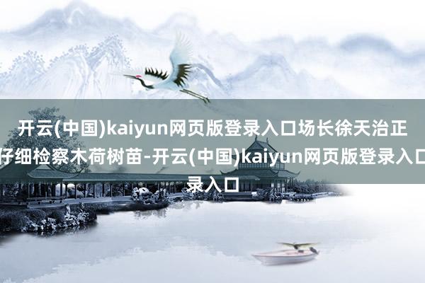 开云(中国)kaiyun网页版登录入口场长徐天治正仔细检察木荷树苗-开云(中国)kaiyun网页版登录入口