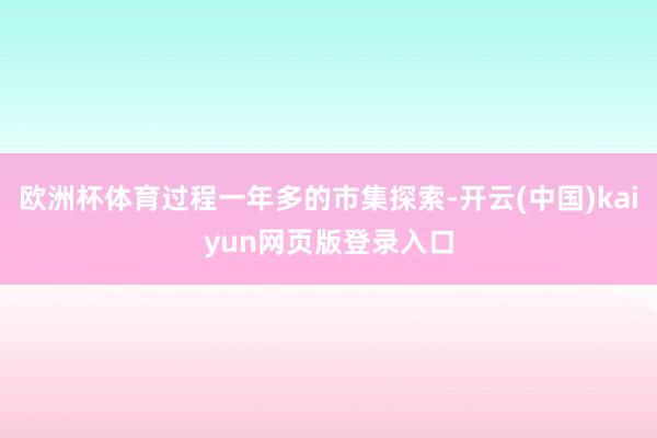 欧洲杯体育过程一年多的市集探索-开云(中国)kaiyun网页版登录入口