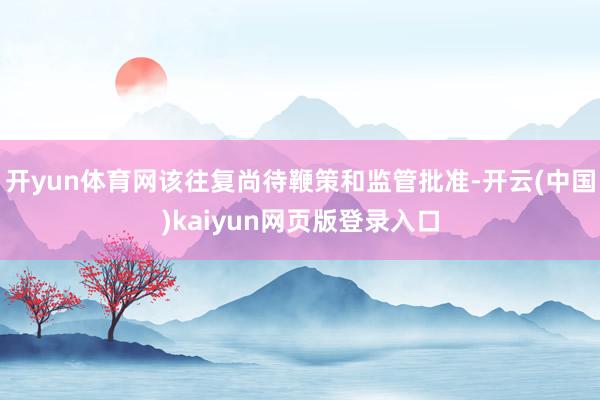 开yun体育网该往复尚待鞭策和监管批准-开云(中国)kaiyun网页版登录入口