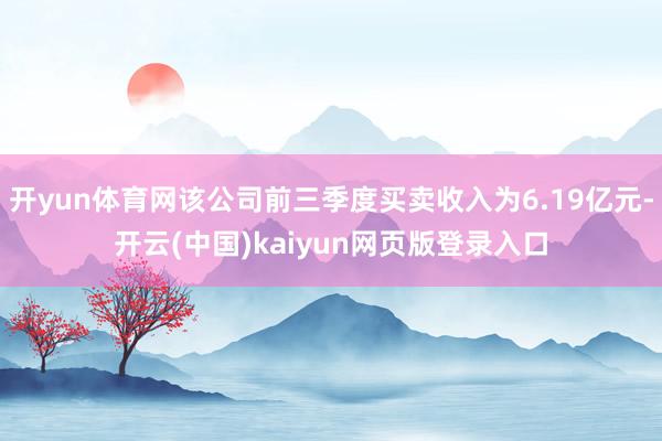 开yun体育网该公司前三季度买卖收入为6.19亿元-开云(中国)kaiyun网页版登录入口