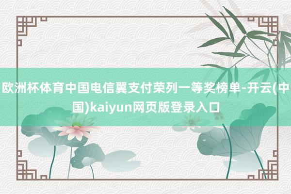 欧洲杯体育中国电信翼支付荣列一等奖榜单-开云(中国)kaiyun网页版登录入口